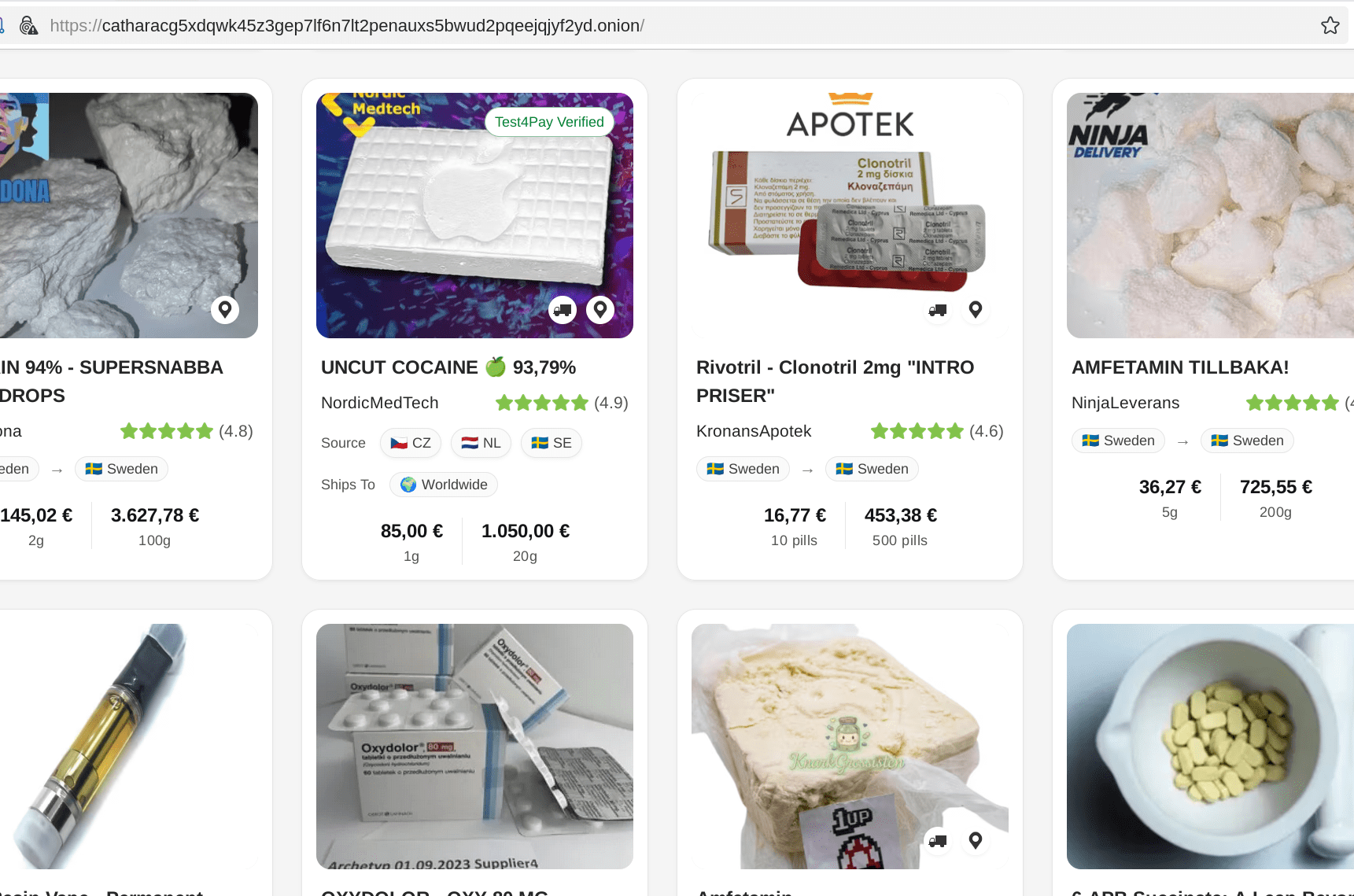 Catharsis Market secure marketplace interface